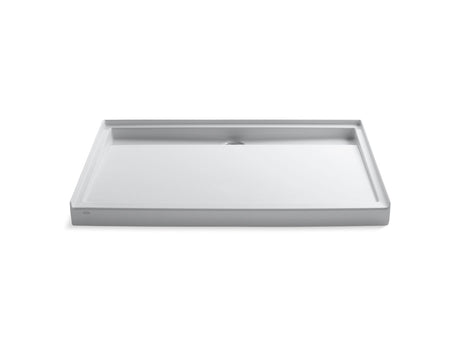 Groove® 60" x 42" alcove shower base, rear center drain