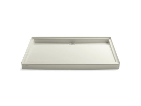 Groove® 60" x 42" alcove shower base, rear center drain