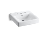 Soho® 20" x 18" wall-mount/concealed arm carrier bathroom sink with 8" widespread faucet holes