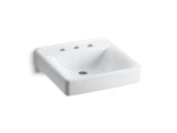 Soho® 20" x 18" wall-mount/concealed arm carrier bathroom sink with 8" widespread faucet holes