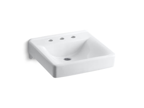 Soho® 20" x 18" wall-mount/concealed arm carrier bathroom sink with 8" widespread faucet holes