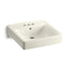 Soho® 20" x 18" wall-mount/concealed arm carrier arm bathroom sink with 4" centerset faucet holes