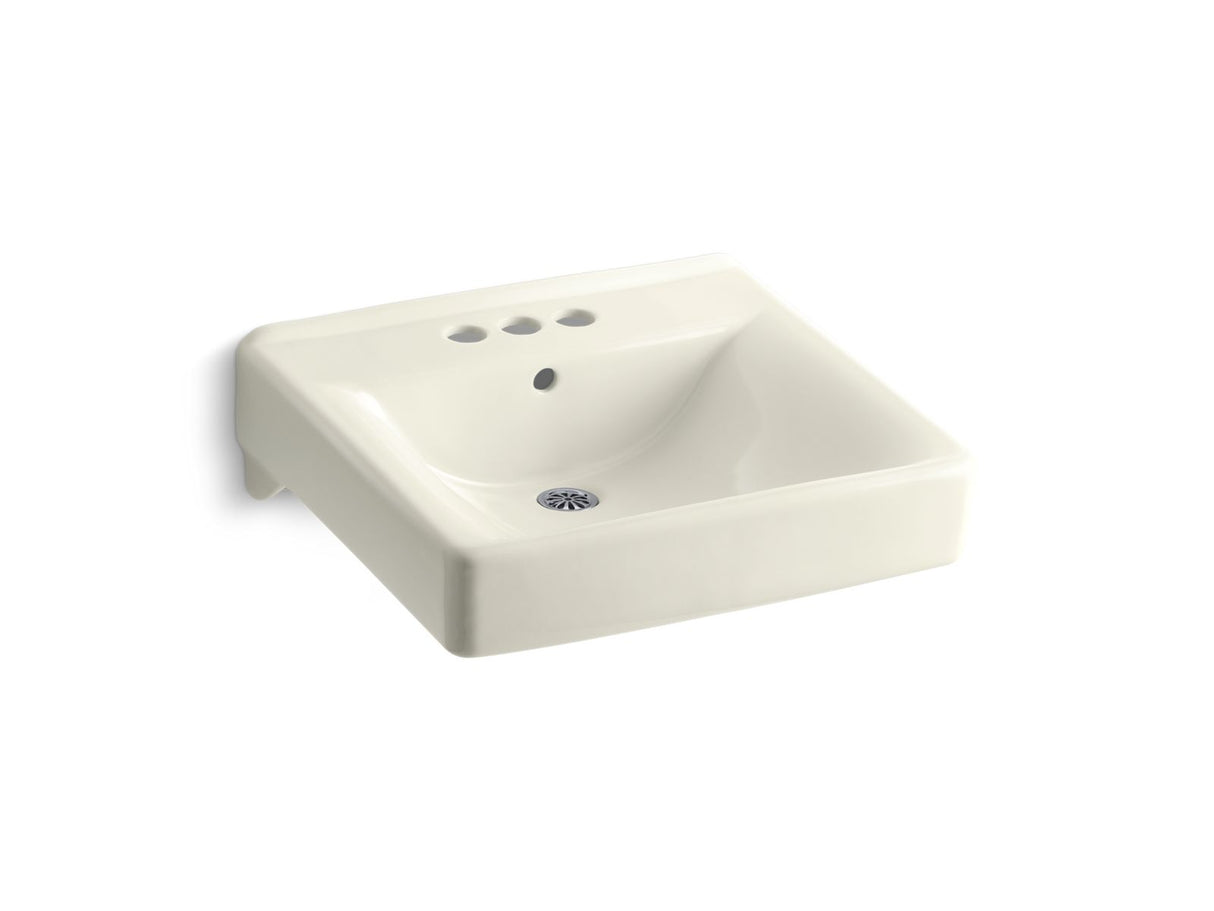 Soho® 20" x 18" wall-mount/concealed arm carrier arm bathroom sink with 4" centerset faucet holes