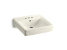 Soho® 20" x 18" wall-mount/concealed arm carrier arm bathroom sink with 4" centerset faucet holes