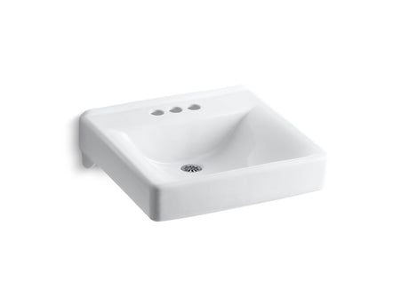Soho® 20" x 18" wall-mount/concealed arm carrier bathroom sink with 4" centerset faucet holes