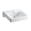 Soho® 20" x 18" wall-mount/concealed arm carrier bathroom sink with single faucet hole