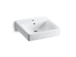 Soho® 20" x 18" wall-mount/concealed arm carrier bathroom sink with single faucet hole