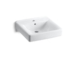 Soho® 20" x 18" wall-mount/concealed arm carrier bathroom sink with single faucet hole