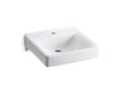Soho® 20" x 18" wall-mount/concealed arm carrier bathroom sink with single faucet hole