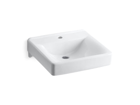 Soho® 20" x 18" wall-mount/concealed arm carrier bathroom sink with single faucet hole