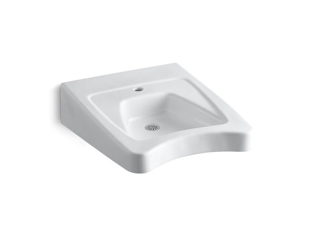 Morningside™ 20" x 27" wall-mount/concealed arm carrier wheelchair bathroom sink with single faucet hole