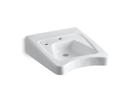 Morningside™ 20" x 27" wall-mount/concealed arm carrier wheelchair bathroom sink with single faucet hole and left-hand soap dispenser hole