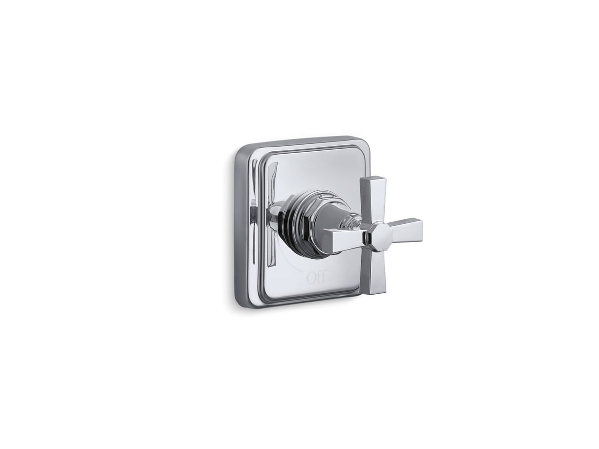 Pinstripe® Pure MasterShower® volume control valve trim with cross handle