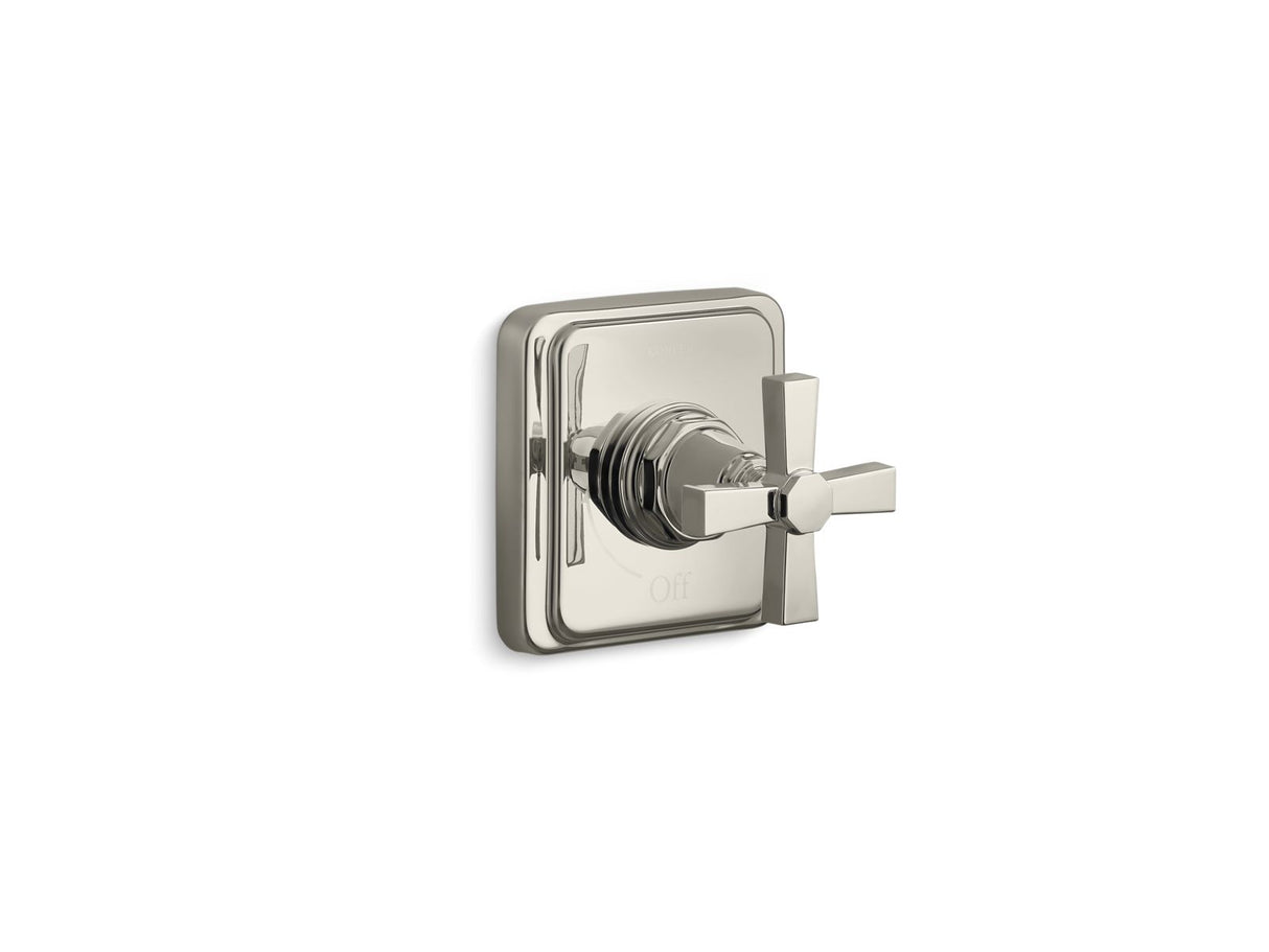 Pinstripe® Pure MasterShower® volume control valve trim with cross handle