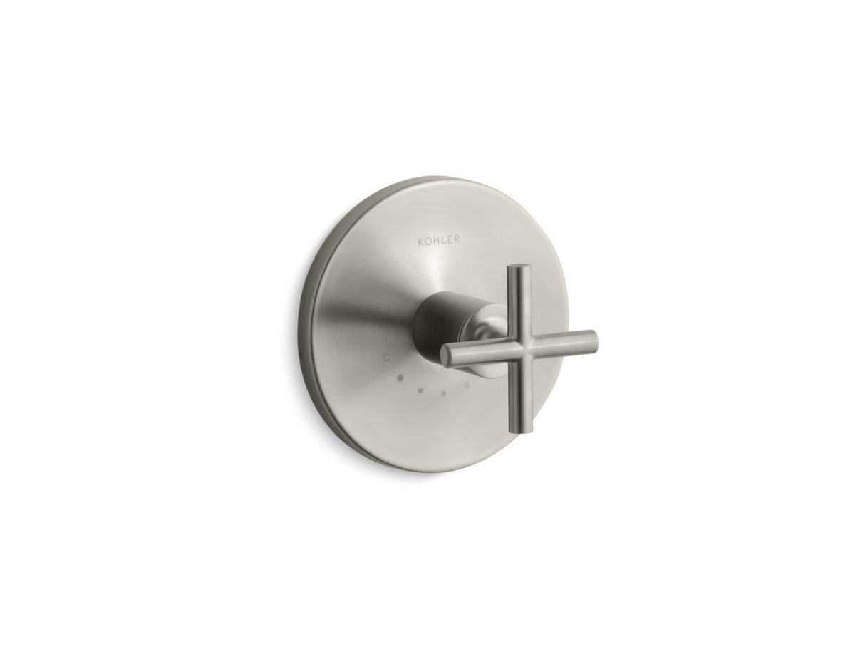 Purist® MasterShower® temperature control valve trim with cross handle