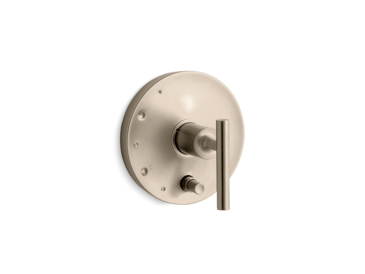 Purist® Rite-Temp® valve trim with push-button diverter and lever handle