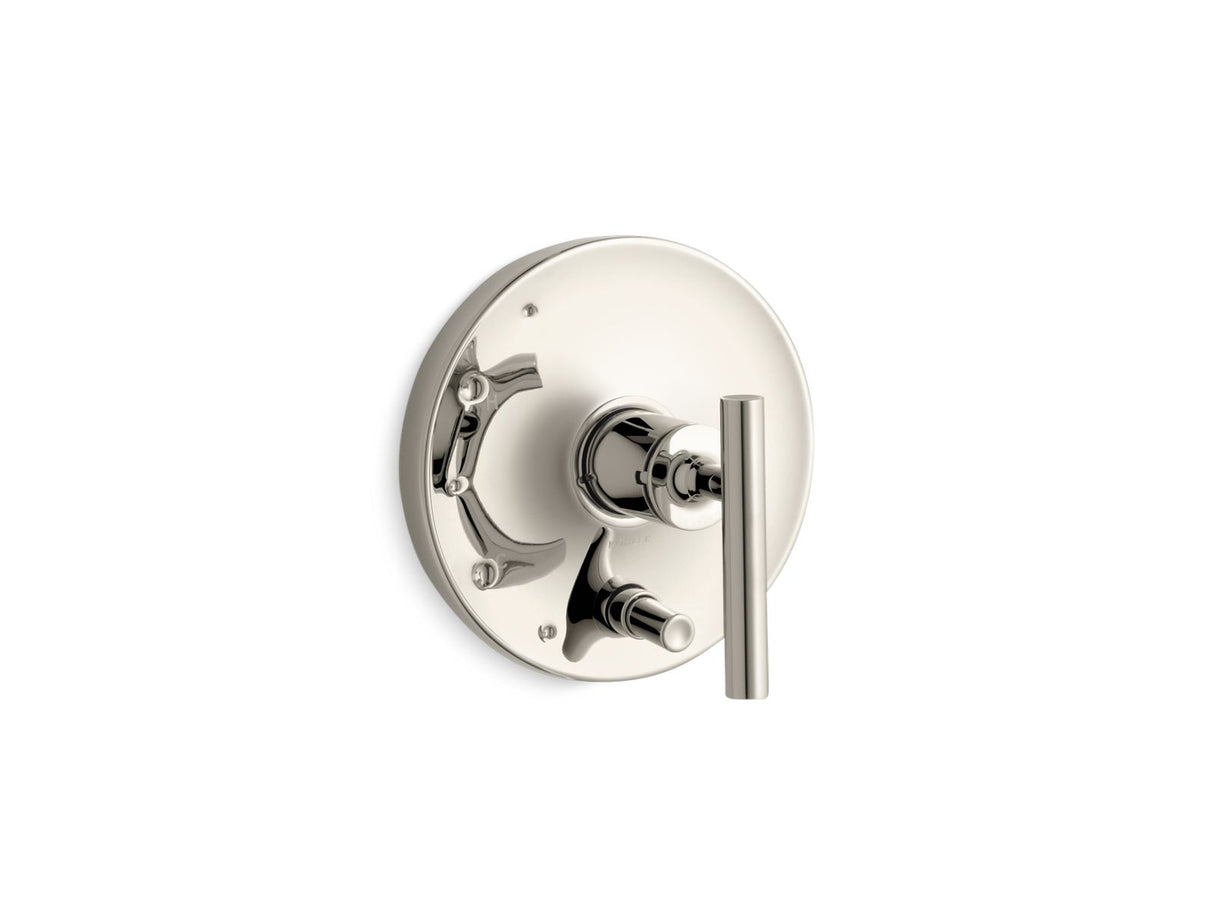 Purist® Rite-Temp® valve trim with push-button diverter and lever handle
