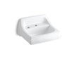 Kingston™ 21-1/4" x 18-1/8" wall-mount/concealed arm carrier bathroom sink with single faucet hole and left-hand soap dispenser hole