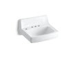 Greenwich™ 20-3/4" x 18-1/4" wall-mount/concealed arm carrier bathroom sink with 4" centerset faucet holes and left-hand soap dispenser hole