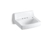 Greenwich™ 20-3/4" x 18-1/4" wall-mount/concealed arm carrier bathroom sink with 4" centerset faucet holes and right-hand soap dispenser hole