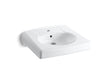 Brenham™ Wall-mount or concealed carrier arm mount commercial bathroom sink with single faucet hole