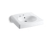 Brenham™ Wall-mount or concealed carrier arm mount commercial bathroom sink with single faucet hole and left-hand soap dispenser hole