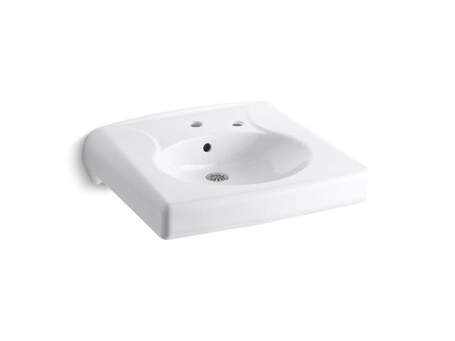 Brenham™ Wall-mount or concealed carrier arm mount commercial bathroom sink with single faucet hole and right-hand soap dispenser hole