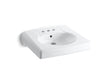 Brenham™ Wall-mount or concealed carrier arm mount commercial bathroom sink with 4" centerset faucet holes