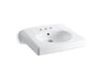 Brenham™ Wall-mount or concealed carrier arm mount commercial bathroom sink with 4" centerset faucet holes