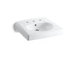 Brenham™ Wall-mount or concealed carrier arm mount commercial bathroom sink with widespread faucet holes