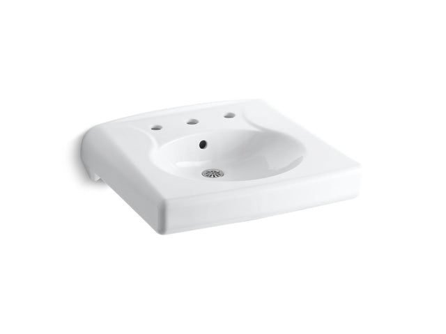 Brenham™ Wall-mount or concealed carrier arm mount commercial bathroom sink with widespread faucet holes