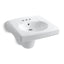 Brenham™ Wall-mount or concealed carrier arm mount commercial bathroom sink with 4" centerset faucet holes and shroud