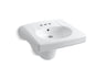 Brenham™ Wall-mount or concealed carrier arm mount commercial bathroom sink with 4" centerset faucet holes and shroud