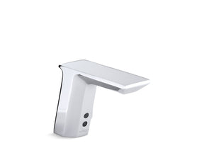 Geometric Touchless single-hole lavatory faucet with Insight™ sensor technology and temperature mixer, HES-powered, 0.5 gpm