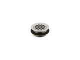 Round shower drain for use with plastic pipe, gasket included