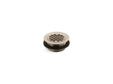 Round shower drain for use with plastic pipe, gasket included