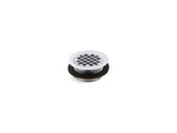 Round shower drain for use with plastic pipe, gasket included