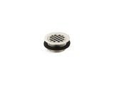 Round shower drain for use with plastic pipe, gasket included