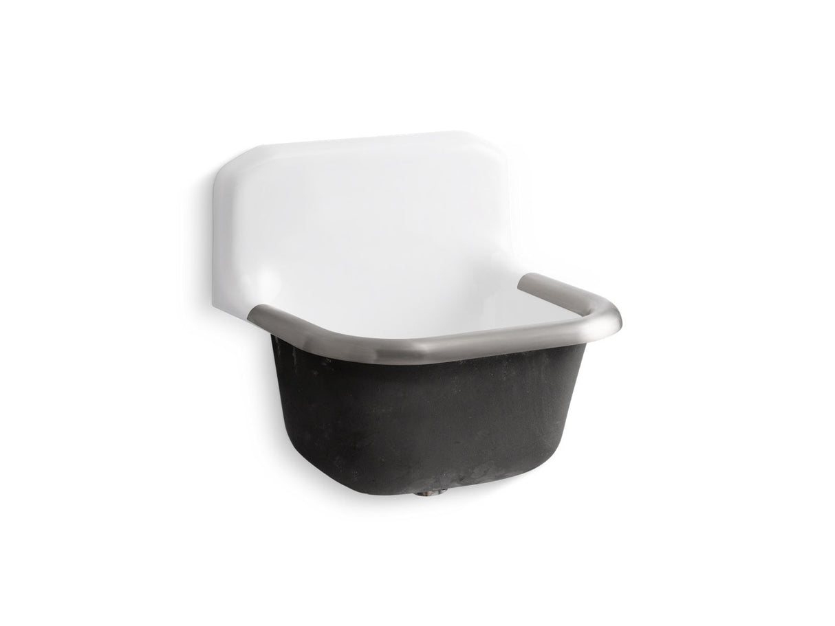 Bannon™ 24" x 20-1/4" wall-mount or P-trap mount service sink with rim guard and blank back