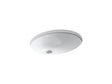 Caxton® 21-1/4" oval undermount bathroom sink with glazed underside, no overflow