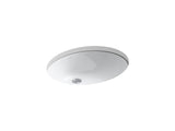 Caxton® 21-1/4" oval undermount bathroom sink with glazed underside, no overflow