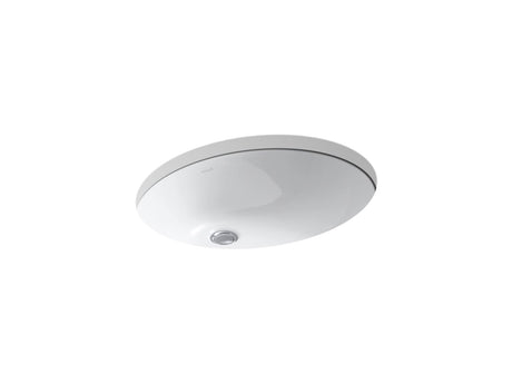 Caxton® 21-1/4" oval undermount bathroom sink with glazed underside, no overflow