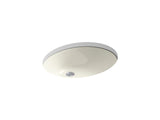 Caxton® 21-1/4" oval undermount bathroom sink with glazed underside, no overflow