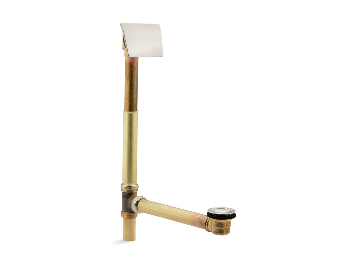 Tea-for-Two® 1-1/2" contoured pop-up drain and overflow for above- or through-the-floor installation