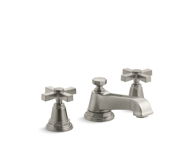 Pinstripe® Pure Widespread bathroom sink faucet with Cross handles, 1.2 gpm