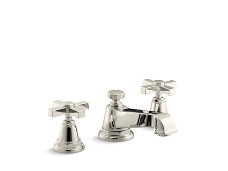 Pinstripe® Pure Widespread bathroom sink faucet with Cross handles, 1.2 gpm