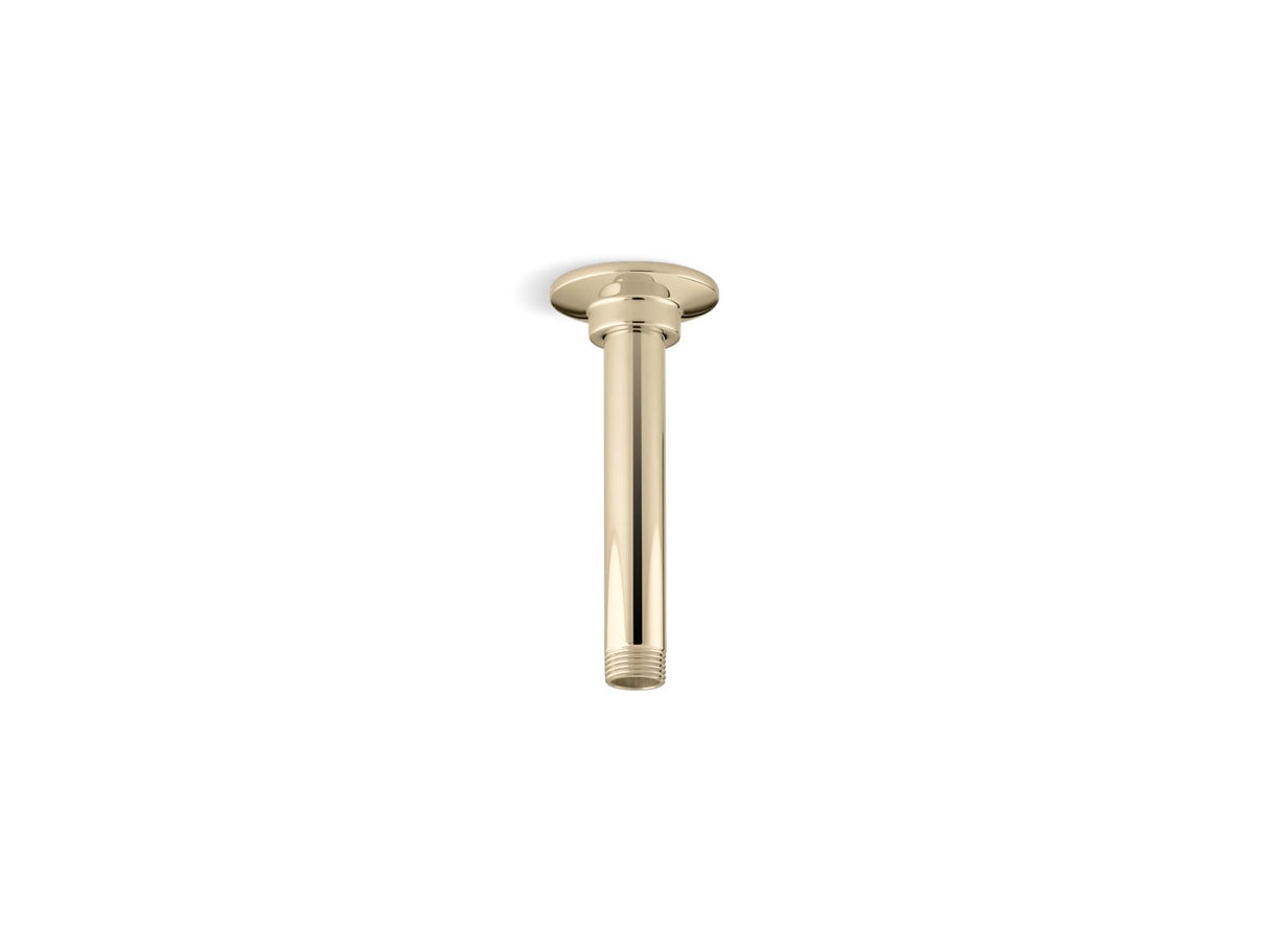 6" ceiling-mount single-function rainhead arm and flange