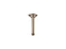 6" ceiling-mount single-function rainhead arm and flange