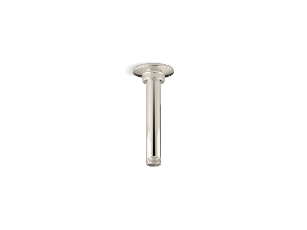 6" ceiling-mount single-function rainhead arm and flange