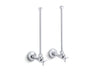 Pair 1/2" NPT angle supplies with stop, cross handle and annealed vertical tube
